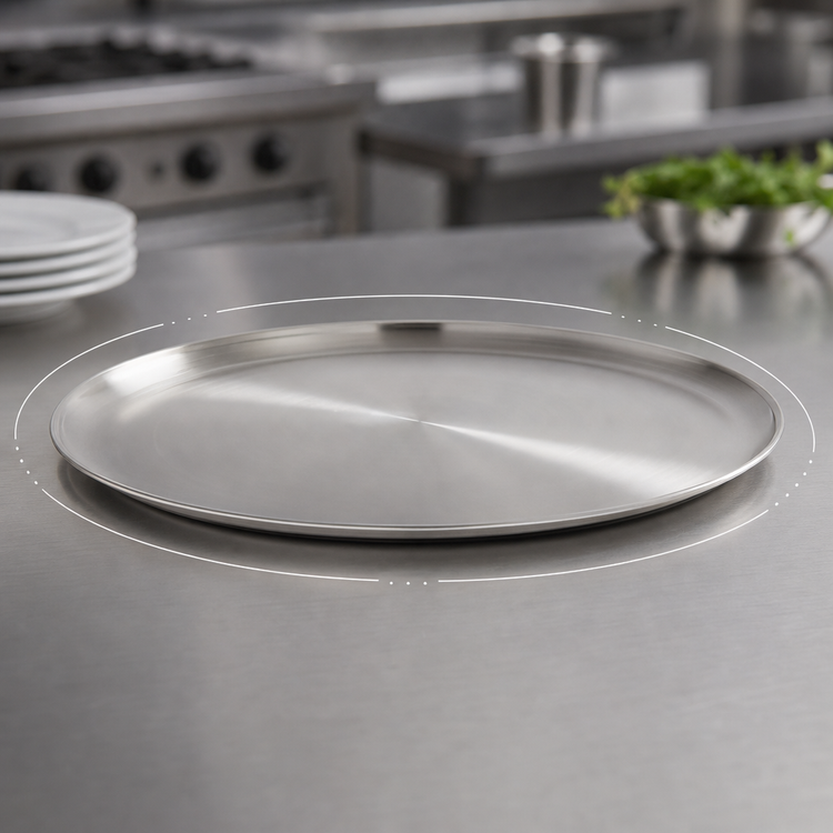 Product image #3 for American Metalcraft 12-Inch Round Stainless Steel Satin-Finish Plate