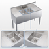 Thumbnail image #3 for Krowne Royal Series 48-Inch Wide Stainless Steel Two-Compartment Underbar Sink Unit with Faucet and Dual Drainboards