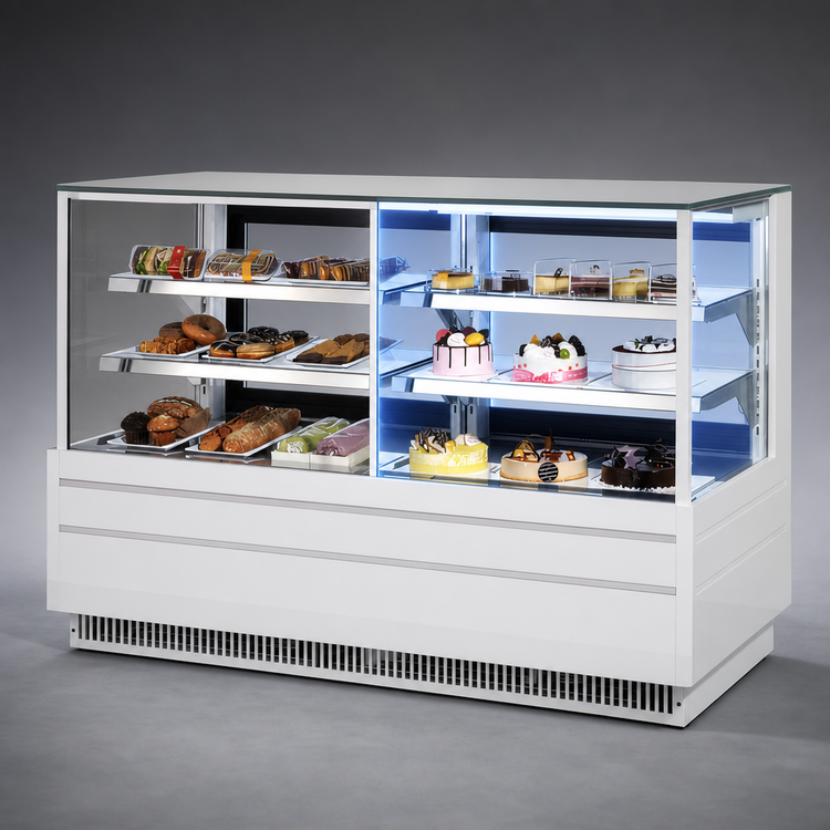 Product image #3 for Turbo Air 72-1/2-Inch Right Refrigerated / Left Dry Full-Service See-Thru Display Case