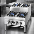 Thumbnail image #3 for Jade Range (Middleby) Supreme JHPE-3-436-F 36-Inch Gas Step-Up Hotplate with 7 Open Burners and Undershelf