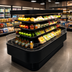 Thumbnail image #3 for Howard-McCray 42 Series Island Open-Air Merchandiser, 84 Inch W x 42 Inch D x 60 Inch H, Black, 3 Adjustable Shelves, LED Lighting