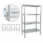 Thumbnail image #3 for BK Resources SSU6-4324 Stationary Stainless Steel Dry Storage Shelving Unit, 43 x 24 x 72 Inches, 4 Adjustable Shelves