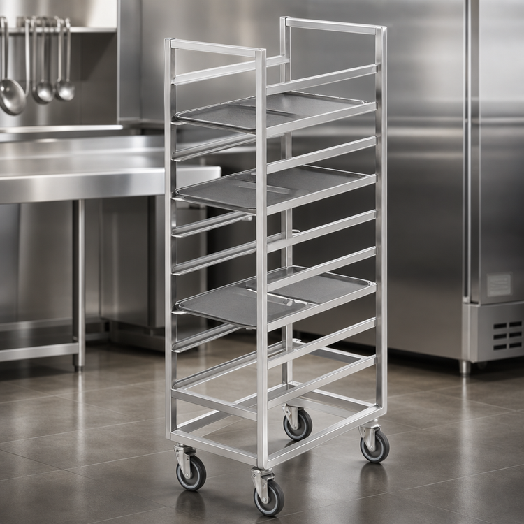 Product image #3 for Channel Stainless Steel Cafeteria Tray Rack, Single Section, End Load, 30-Tray Capacity
