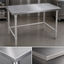 Thumbnail image #3 for John Boos Stallion 72 Inch x 30 Inch Stainless Steel Flat Top Work Table with Safety Edge and Galvanized Base