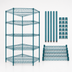 Thumbnail image #3 for Quantum 36 Inch Wide x 18 Inch Deep 5-Shelf Wire Shelving Starter Kit with Green Epoxy Antimicrobial Finish