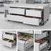 Thumbnail image #3 for Turbo Air PRO Series 72-Inch Two-Section Refrigerated Chef Base with 4 Drawers and Stainless Steel Flat Top