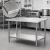 Thumbnail image #3 for Mixrite 30 Inch Square 18-Gauge Stainless Steel Corner Work Table with Adjustable Undershelf