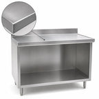 Thumbnail image #3 for Eagle Group Spec-Master UOB2472SEM Stainless Steel Work Table, Open-Front Cabinet Base, 72 x 24 in., 14-Gauge Top