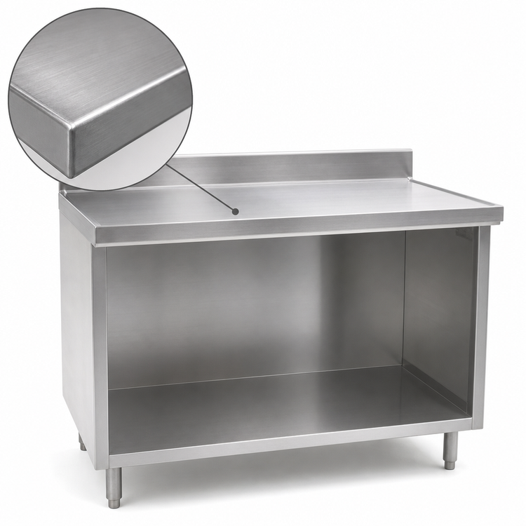 Product image #3 for Eagle Spec-Master Marine Series Stainless Steel Work Table with Open-Front Cabinet Base, 72 x 24 Inches