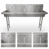 Thumbnail image #3 for BK Resources 72-Inch Triple-Station Freestanding Stainless Steel Hand Wash Sink