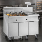 Thumbnail image #3 for Imperial (Middleby) IFSCB350EUT 3-Tank Electric Floor Fryer, 50 lb. Per Tank, Built-In Filter, Dump Station