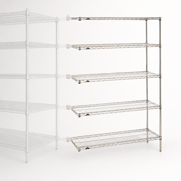 Product image #3 for Metro Super Erecta 48 in. W x 24 in. D x 74 in. H 5-Shelf Wire Add-On Shelving Unit