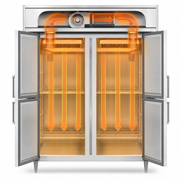 Product image #3 for Continental Refrigerator Designer Line DL2WE-HD Two-Section Extra-Wide Reach-In Heated Cabinet with Half Doors