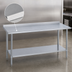 Thumbnail image #3 for Duke 84-Inch x 30-Inch 16-Gauge 300 Series Stainless Steel Work Table with 1-1/8-Inch Riser and Galvanized Undershelf