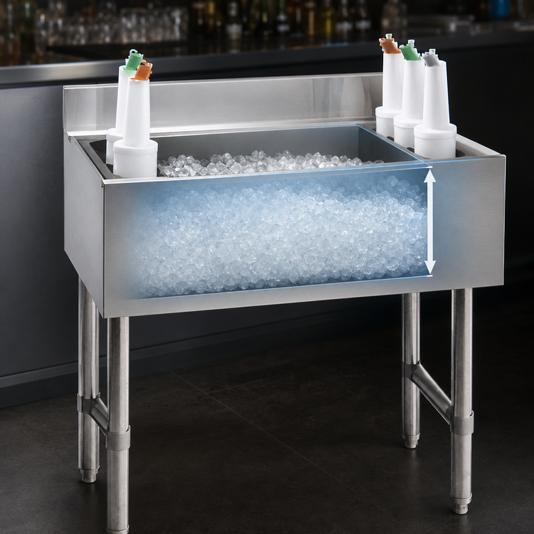 Product image #3 for Advance Tabco Special Value 24-Inch Stainless Steel Cocktail Unit with 12-Inch Deep Ice Bin