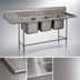 Thumbnail image #3 for Advance Tabco Regaline 3-Compartment Commercial Sink with Left & Right-Hand Drainboards, 20