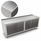 Thumbnail image #3 for John Boos 4CO4R1.5-24120 120-Inch x 24-Inch Open-Front Stainless Steel Cabinet Base Work Table, 14-Gauge 300 Series Top, 1-1/2-Inch Riser