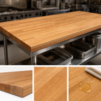 Thumbnail image #3 for John Boos Appalachian OKT-BL9638-O Red Oak Island Countertop, 96 x 38 x 1-1/2 Inch, Edge Grain, Penetrating Oil Finish, No Backsplash
