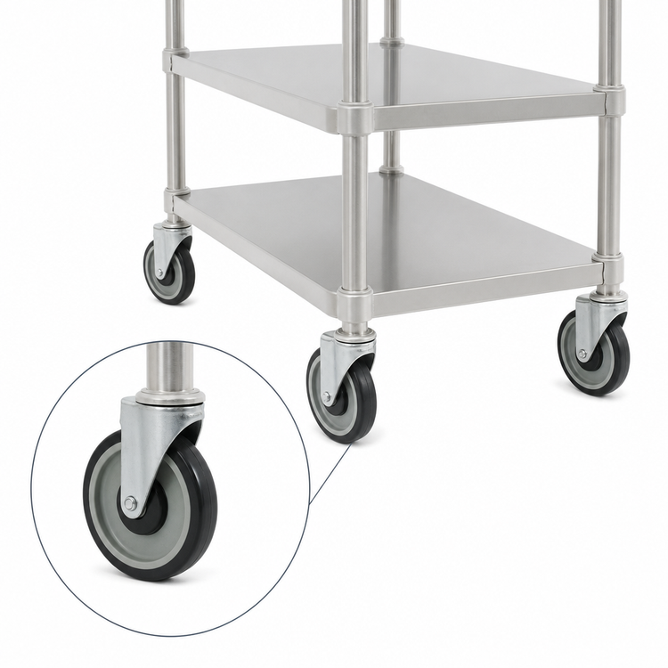 Product image #3 for Advance Tabco Special Value Series TA-25S-6-X 5-Inch Stem Caster Set with Stainless Steel Legs, 6-Pack