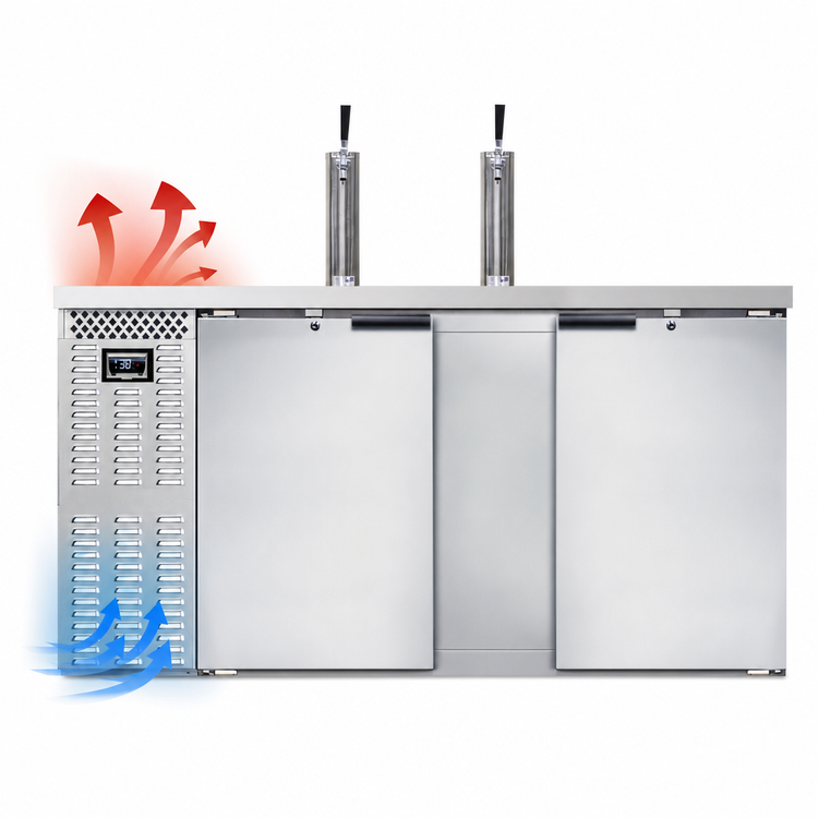 Product image #3 for Continental Refrigerator KC69NSS 69-Inch Two-Tap Three-Keg Cooler