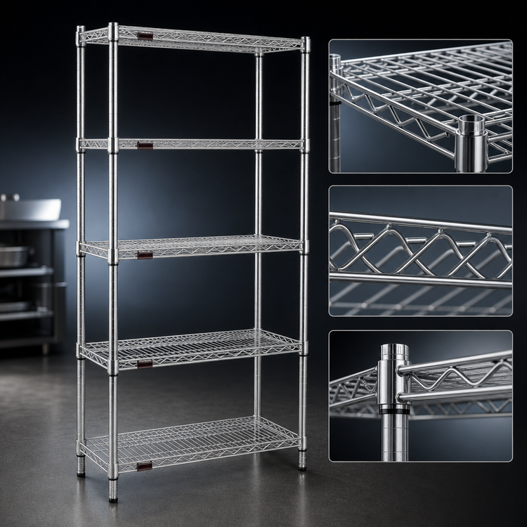 Product image #3 for Eagle Group 5-Tier Starter Wire Shelving Unit, 24 x 18 x 86 Inches, Chrome-Plated Finish