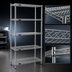 Thumbnail image #3 for Eagle Group 5-Tier Starter Wire Shelving Unit, 24 x 18 x 86 Inches, Chrome-Plated Finish