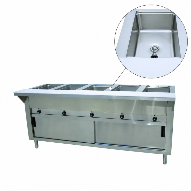 Product image #3 for Advance Tabco Triumph (Supreme) 77-3/4 Inch Electric Hot Food Table with 5 Sealed Wells and Enclosed Base
