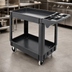 Thumbnail image #4 for Heavy-Duty Two-Shelf Utility Bus Cart with Extended Handle