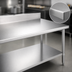 Thumbnail image #3 for Duke 144-Inch Stainless Steel Work Table with 5-Inch Riser and Galvanized Undershelf