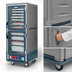 Thumbnail image #3 for Metro C5 3 Series Full Height Mobile Heated Holding and Proofing Cabinet with Dutch Insulated Aluminum Doors, Gray Insulation Armour, Fixed Wire Slides