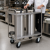 Thumbnail image #3 for Dinex Mobile Heated Plate Dispenser with Open Tubular Frame and 2 Self-Elevating Tubes