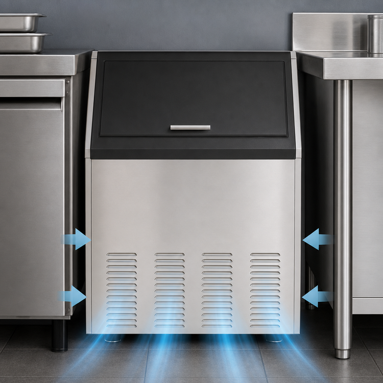 Product image #3 for Maxx Ice MIM130 Self-Contained Air-Cooled Bullet Ice Machine With 35 lb. Bin, 130 lb./Day, Stainless Steel