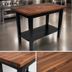 Thumbnail image #4 for John Boos Blended American Black Walnut Wood Top Work Table with Painted Base and Slatted Undershelf
