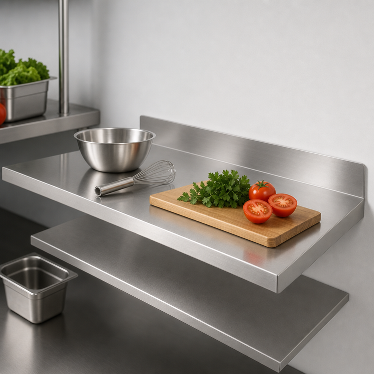 Product image #4 for Metro SmartLever 30 x 54 Stainless Steel Work Surface with 4-Inch Backsplash