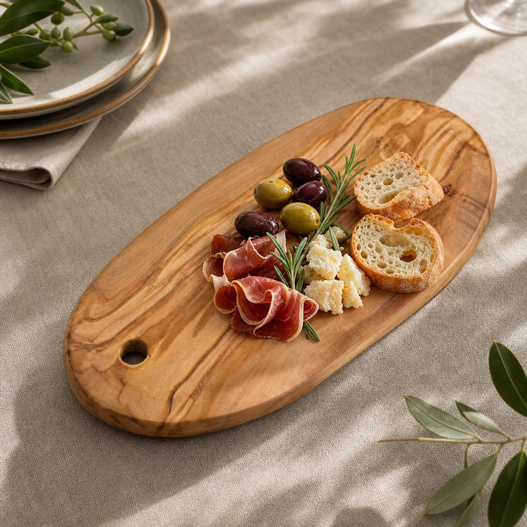 Product image #3 for American Metalcraft Oval Olive Wood Serving Board, 16-1/8 x 7-1/8 Inch