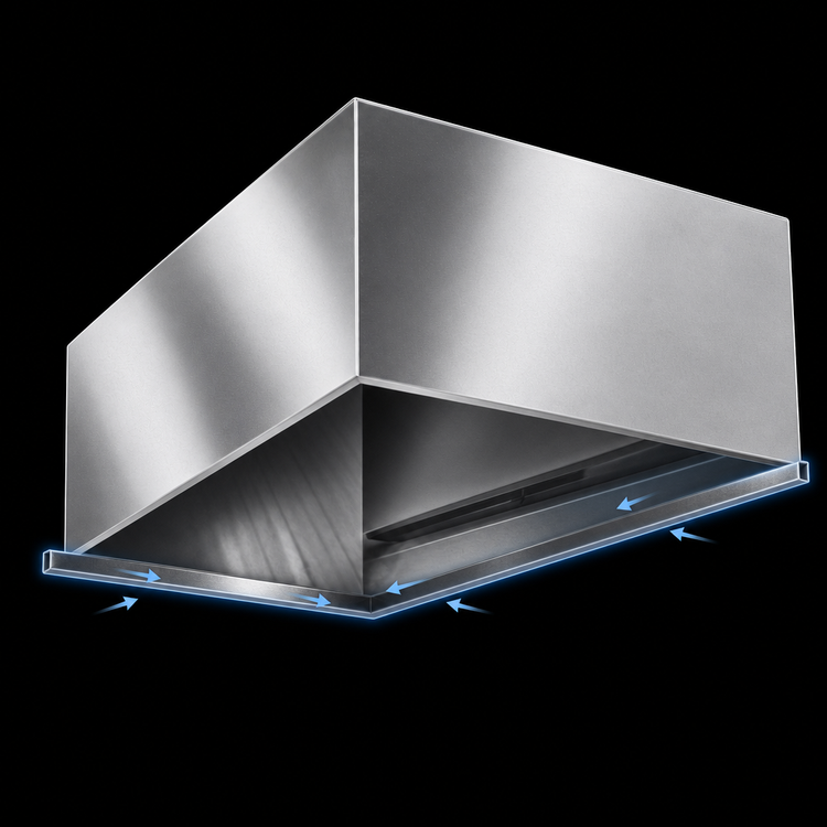 Product image #3 for SpecAir 48" x 48" Ceiling-Mount Condensate Hood with 12" x 12" Exhaust Collar
