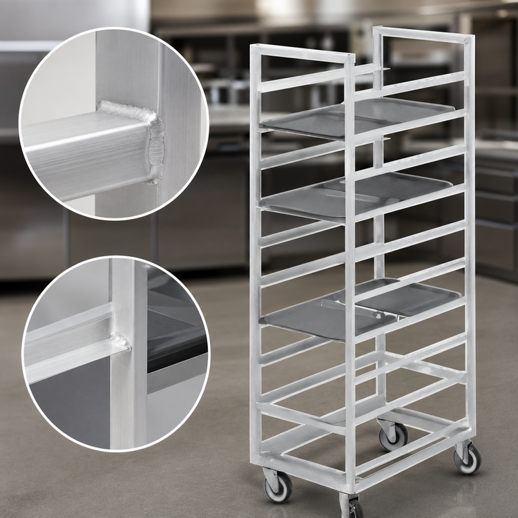 Product image #3 for Channel Standard Series Aluminum Cafeteria Tray Rack, Single Section, End Load, 36-Inch High, 10-Tray Capacity