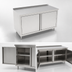 Thumbnail image #3 for John Boos 72 x 24 Inch Cabinet Base Enclosed Work Table with Hinged Doors, 14-Gauge Stainless Steel Top and 1-1/2 Inch Rear Riser