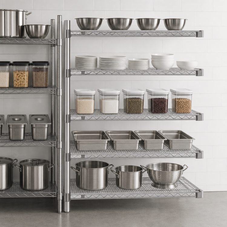 Product image #3 for Eagle Group 5-Tier Add-On Wire Shelving Unit, 36W x 24D x 74H, Stainless Steel Finish