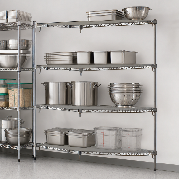 Product image #3 for Metro Super Erecta Super Adjustable 4-Shelf Chrome-Plated Wire Add-On Shelving Unit, 72 x 18 x 63 Inches