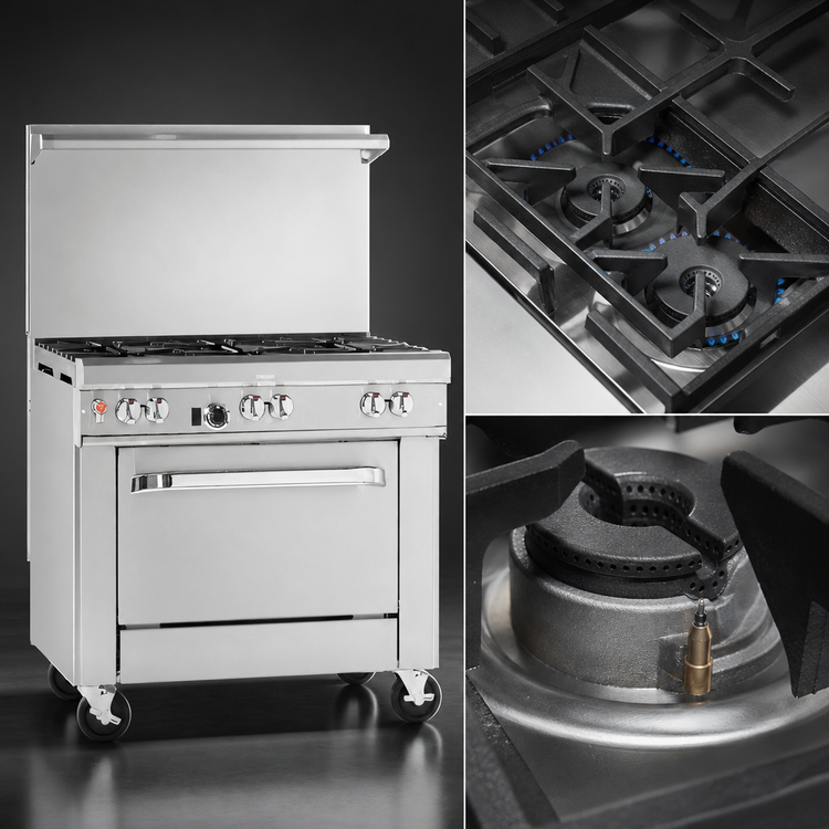 Product image #3 for Southbend Ultimate 36-Inch Gas Restaurant Range with 2 Non-Clog Burners, 24-Inch Griddle, and Convection Oven