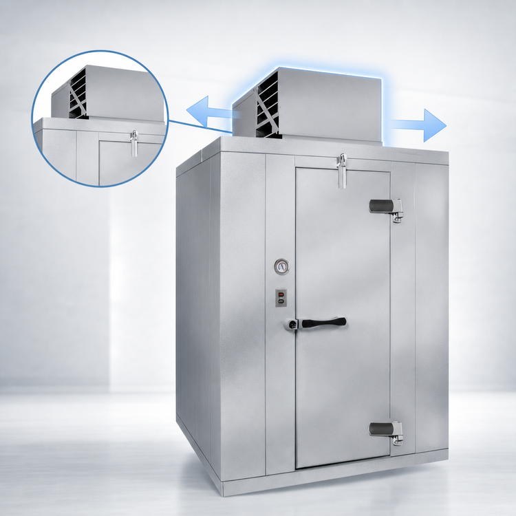 Product image #3 for Kolpak Polar-Pak Indoor Walk-In Freezer with Floor and Top-Mounted Self-Contained Refrigeration, 6' x 12' x 7' 6.25"