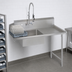 Thumbnail image #3 for John Boos Pro-Bowl Straight Soiled Dishtable with Pre-Rinse Sink Bowl, 48W x 30D, Right-to-Left Operation