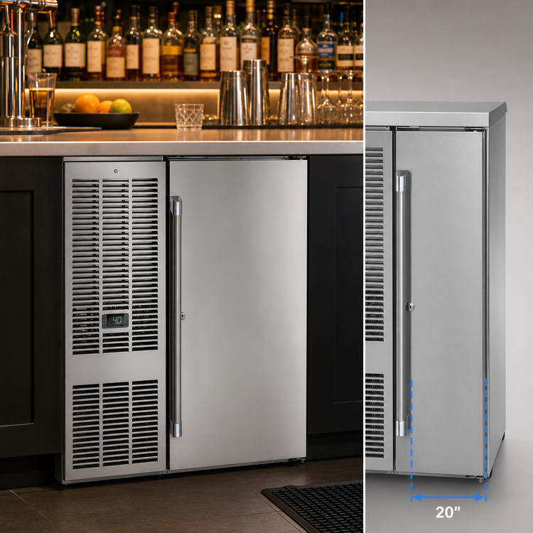 Product image #4 for Perlick BBSN32 1-Door Narrow Back Bar Refrigerator Cabinet, 6.0 Cu. Ft., Self-Contained
