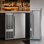 Thumbnail image #4 for Perlick Corporation BBSN32 1-Door Narrow Back Bar Refrigerator, 6.0 Cu. Ft., Self-Contained, 32-Inch Wide, Black with Stainless Steel Top