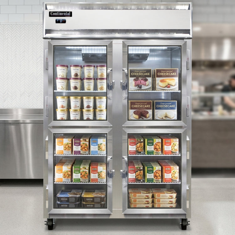 Product image #2 for Continental Refrigerator 2FNSAGDHD Two-Section Display Freezer with Glass Half Doors