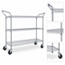 Thumbnail image #3 for Omcan Chrome Plated Wire 3-Tier Stock Cart with Double Handles, 18 x 36 Inch, 600 lb. Capacity