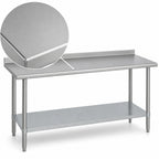 Thumbnail image #3 for Duke Manufacturing 316-3048-2R 48-Inch x 30-Inch Stainless Steel Work Table, 16-Gauge 300 Series Top, 1-1/8-Inch Riser, Galvanized Undershelf