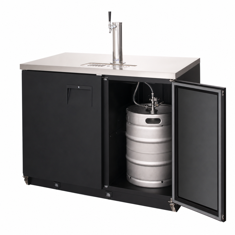 Product image #3 for Everest Refrigeration Two-Section Back Bar and Direct Draw Keg Refrigerator Combo, 49 Inch Wide, 13.0 Cu. Ft., 1 Half Barrel Keg Capacity