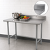 Thumbnail image #3 for Advance Tabco Special Value Series 30 x 30 Corner Open Base Stainless Steel Work Table with 5-Inch Backsplash